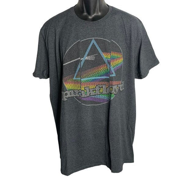 Pink Floyd Dark Side of the Moon T Shirt 2XL Grey Crewneck Short Sleeves Band - Picture 1 of 6